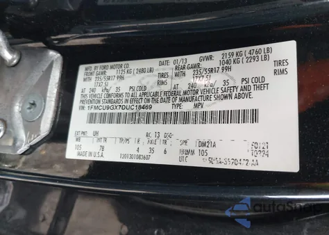 2013 Ford Escape Se из США, поврежденный, VIN 1FMCU9GX7DUC18469